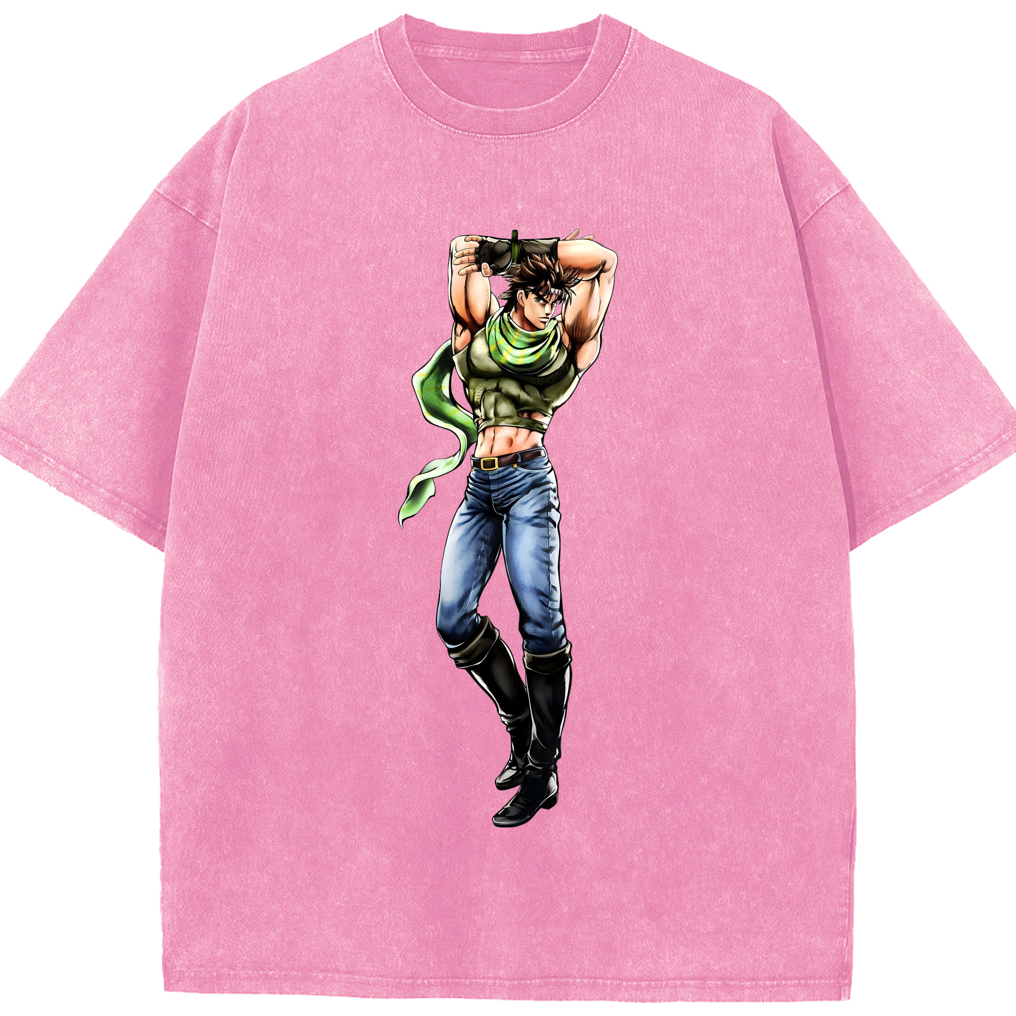 （画像用） ジョジョの奇妙な冒険 ジョセフ?ジョースター JoJo's Bizarre Adventure Joseph Joestar 綿100% ヴィンテージ風 半袖Tシャツ（フロントプリント）